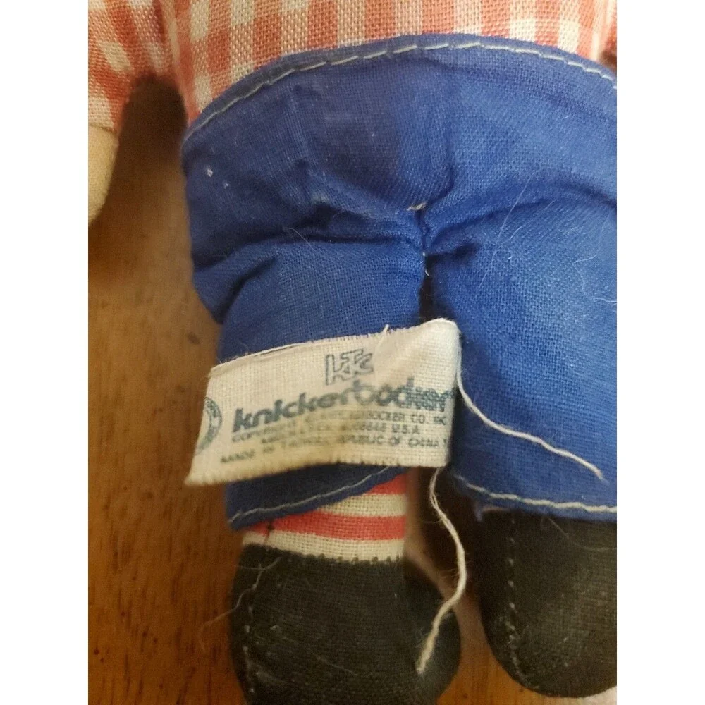 Raggedy Ann Cloth Bean Bag Doll Vintage Knickerbocker Stuffed  7 1/2